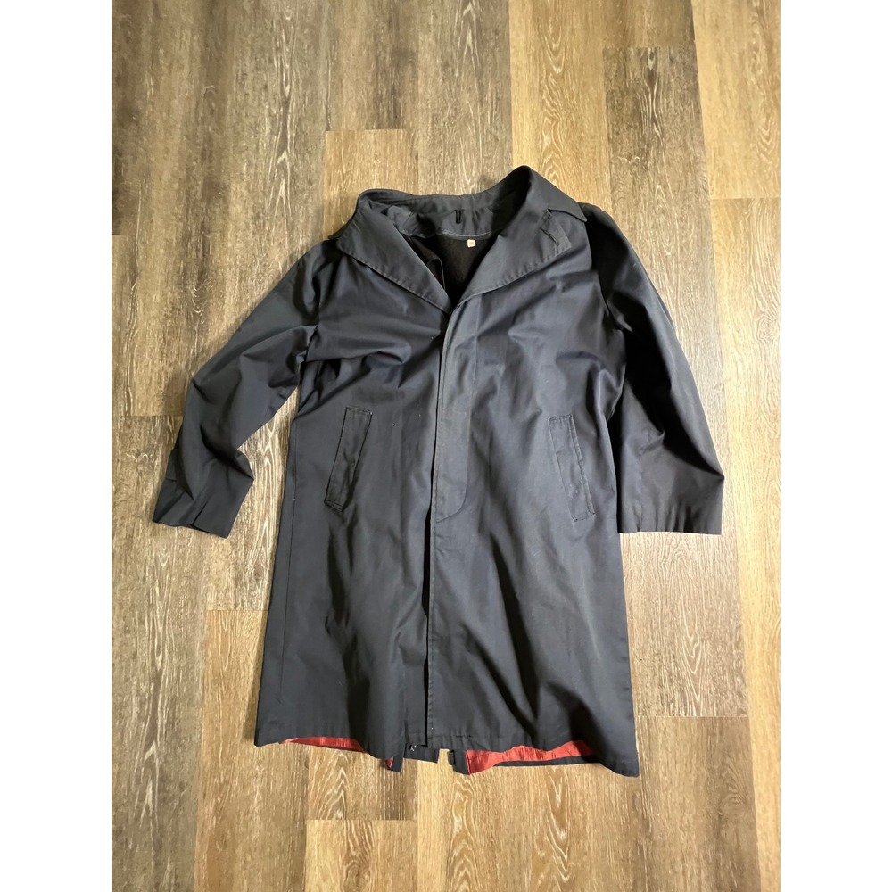 Unbranded Overcoat Mens 38 Navy Blue Sherpa Lined Mid Length Car Coat Jacket